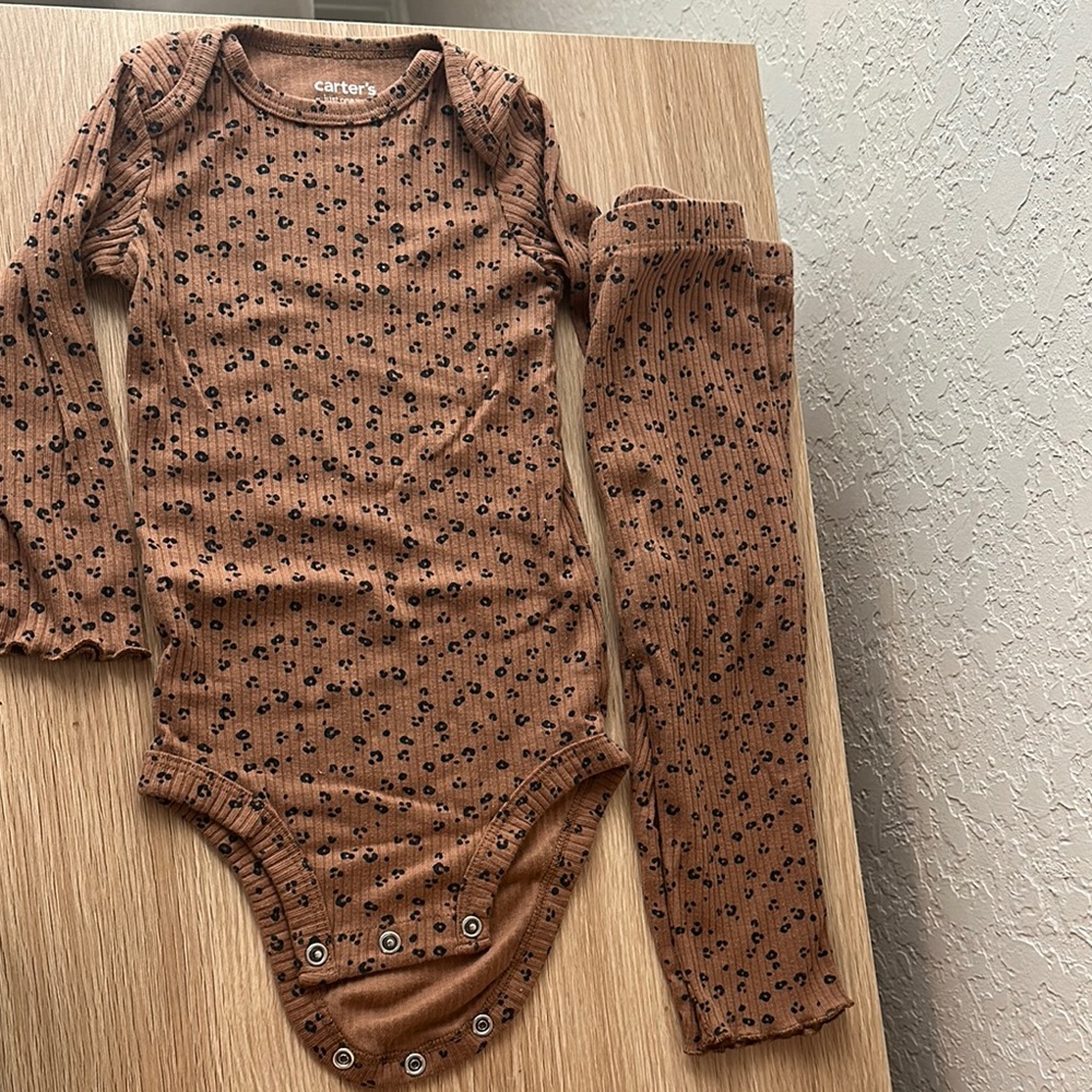 Carter's Brown Leopard Print Bodysuit